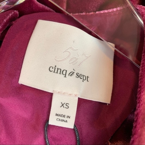 CINQ A Sept Velvet Dylan Asymmetrical Top XS - Picture 9 of 11